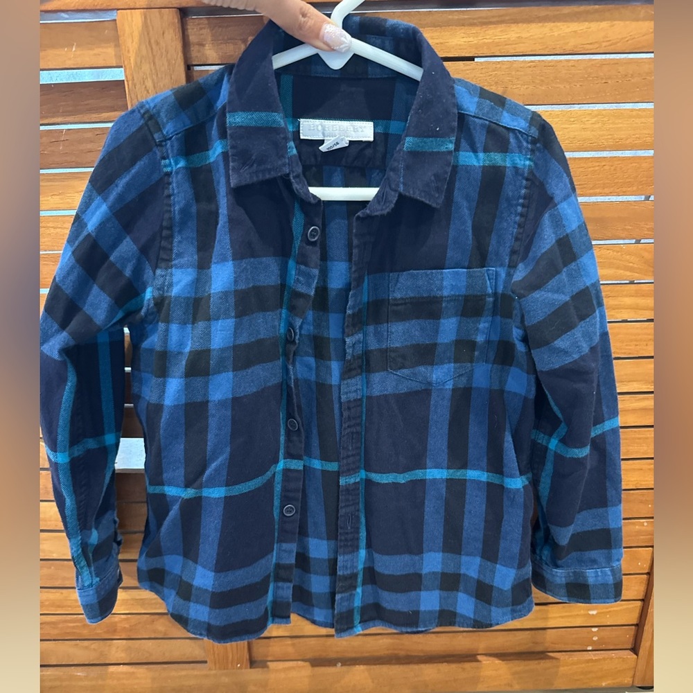 Burberry Dark Blue Shirt with Teal Highlights